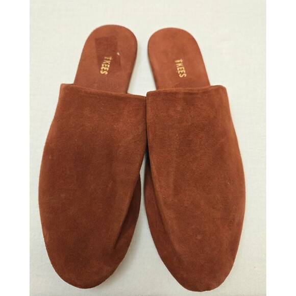 TKEES Ines Slip On Mules Womens Shoes Backless Flats Suede Maroon Size 11B - Picture 6 of 7